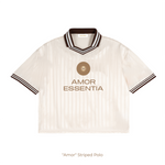 "Amor" Striped Polo