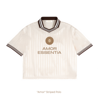 "Amor" Striped Polo